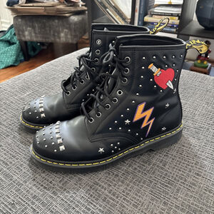 RARE DOC MARTEN DM 1460 BOOTS ROCK AND ROLL LIMITED EDITION US MEN’S 12 EU 46